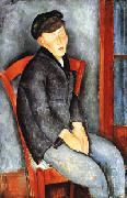 Amedeo Modigliani, Young Seated Boy with Cap